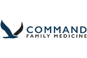 a black and blue logo